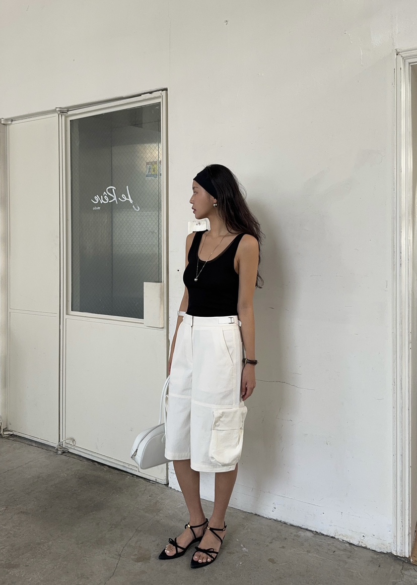 OUPPT韓國直郵東大門代購女裝新品職業時尚真品24春夏短褲OUPPT短褲