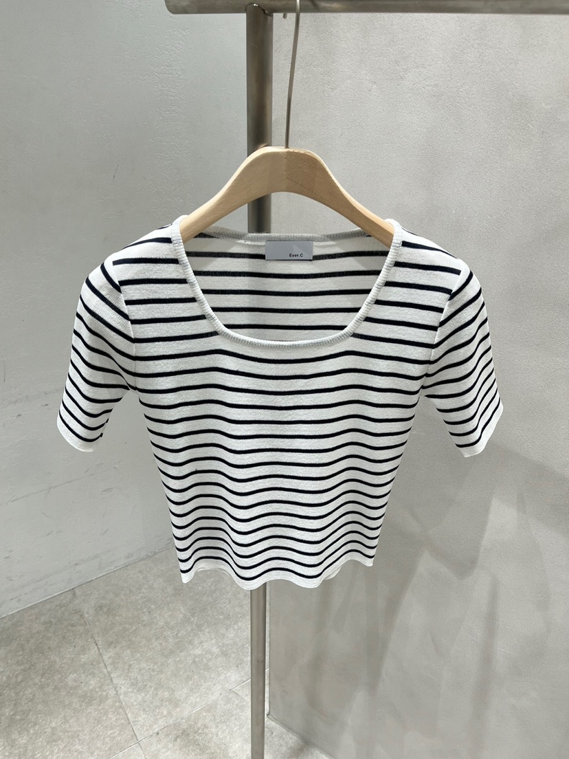 BLACK LABEL韓國直郵東大門實拍女裝新品時尚24春夏人氣T恤EVERCOMMERCE METICULOUSLY DESIGNEDT恤