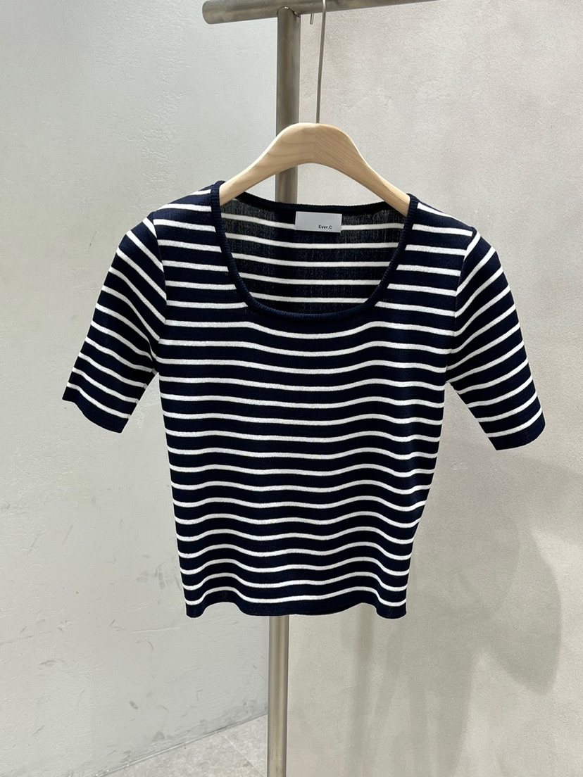 BLACK LABEL韓國直郵東大門實拍女裝新品時尚24春夏人氣T恤EVERCOMMERCE METICULOUSLY DESIGNEDT恤圖色3
