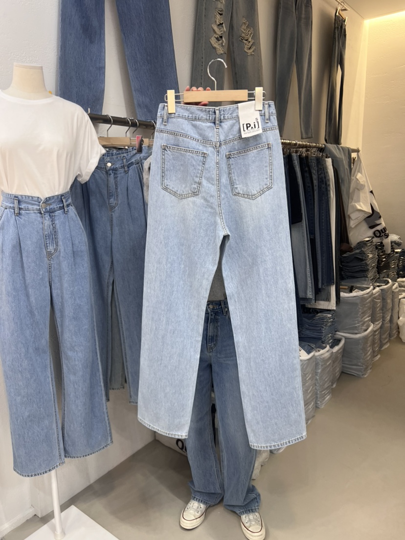 PAI韓國直郵東大門實拍女裝新品職業時尚24春夏真品牛仔褲PAI牛仔褲