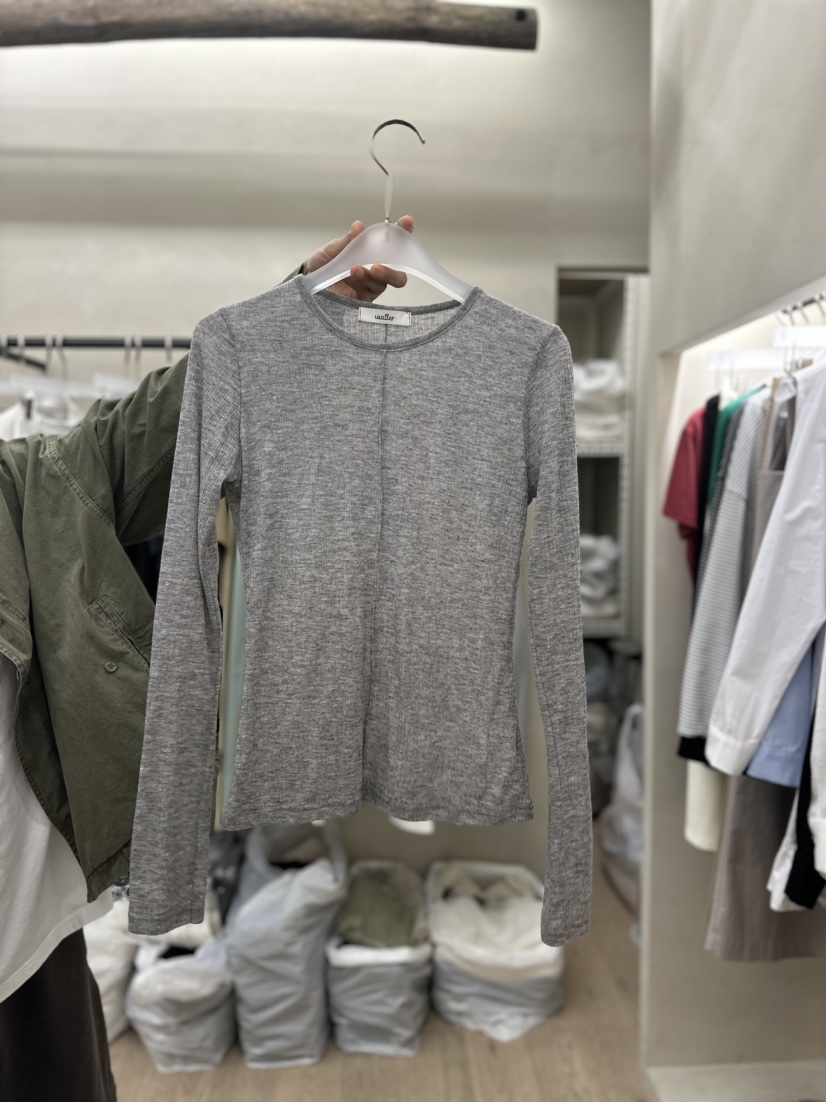 Waller韓國直郵女裝新品職業人氣24春夏時尚熱賣推薦長袖T恤NOTHING長袖T恤圖色2