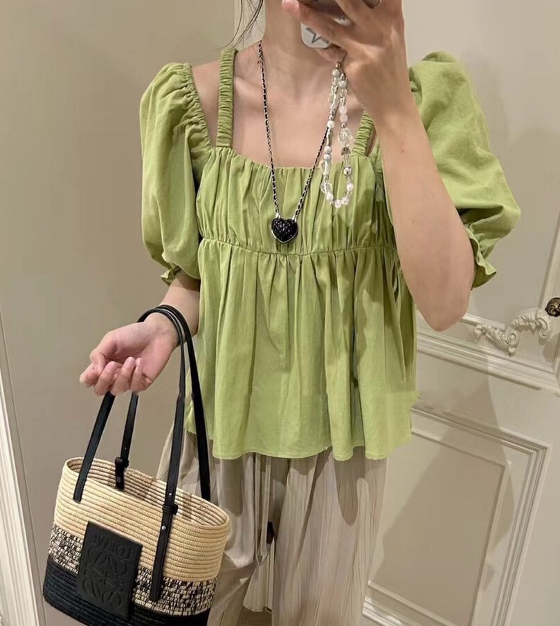 OLA韓國直郵女裝新款時尚休閑人氣推薦24春夏真品襯衫蕾絲衫mellor/OLA襯衫/蕾絲衫