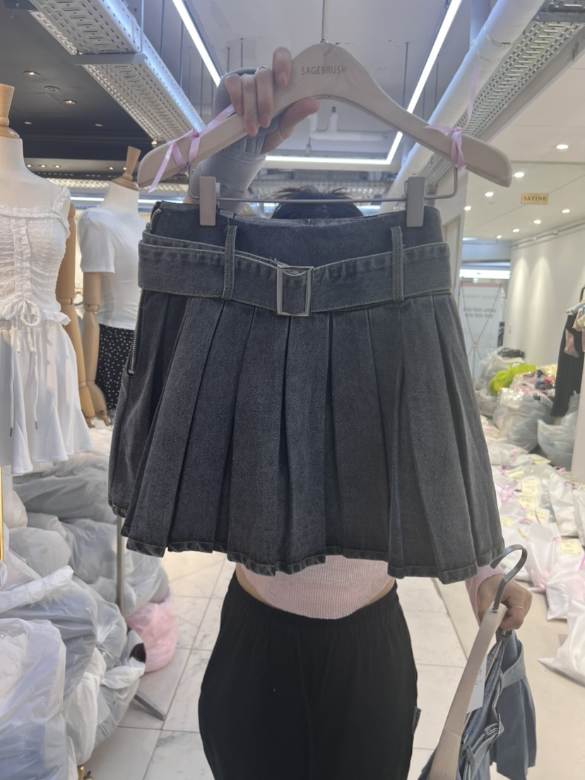 SAGE BRUSH韓國直郵東大門實拍女裝新款人氣24春夏短裙牛仔布SAGE BRUSH短裙圖色2