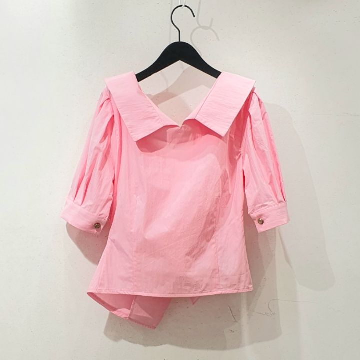 WON韓國直郵東大門代購女裝新品時尚24春夏真品襯衫蕾絲衫WON襯衫/蕾絲衫