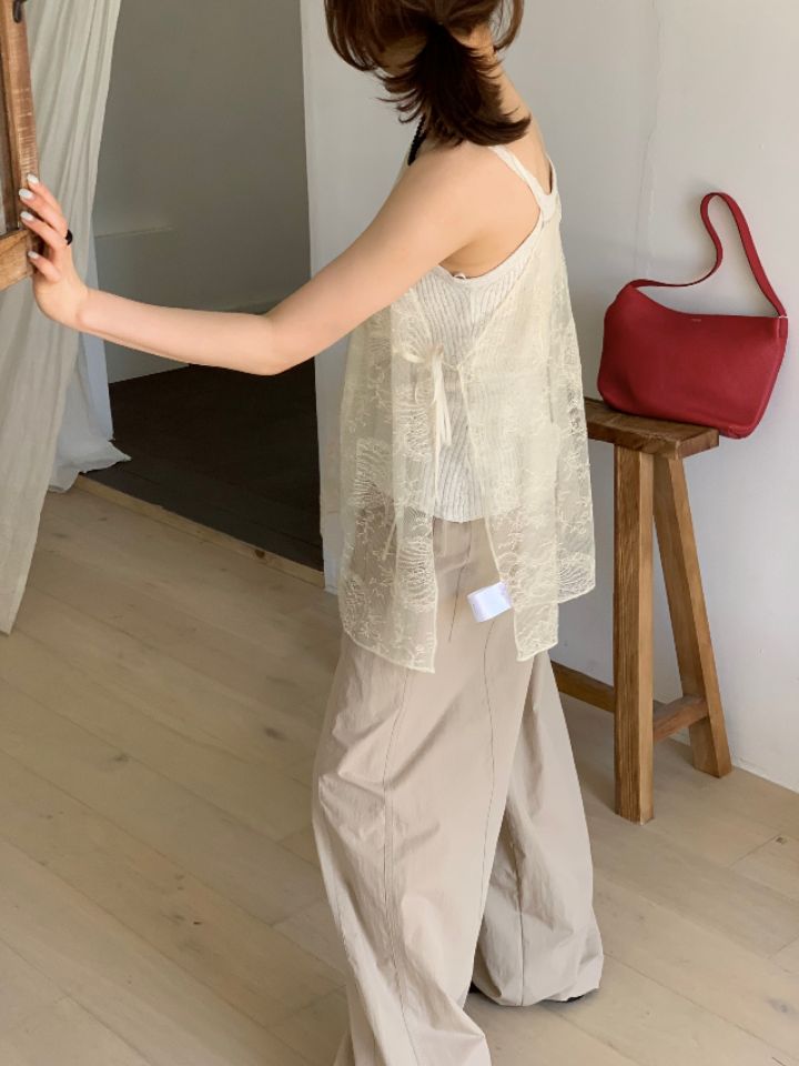 MARE韓國直郵東大門代購女裝新款休閑24春夏吊帶背心蕾絲MARE吊帶/背心