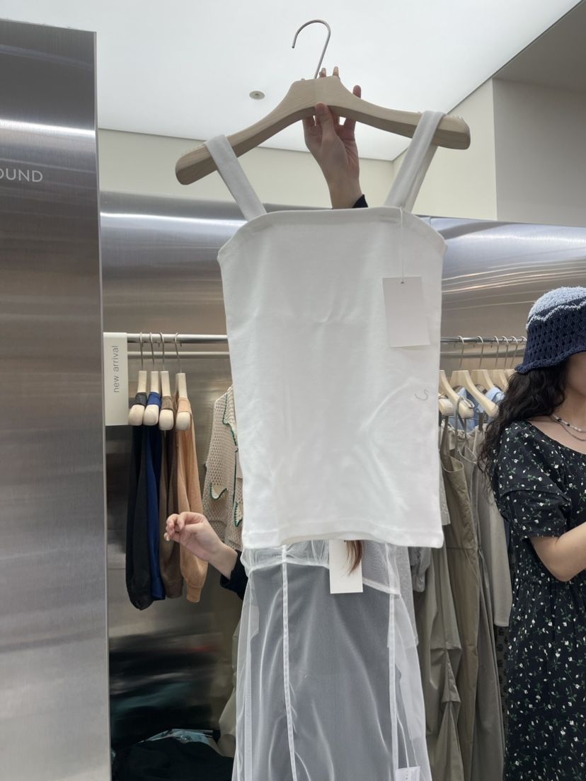 VELVET UNDERGROUND韓國直郵東大門代購女裝新品24春夏吊帶背心羅紋VELVET UNDERGROUND吊帶/背心圖色1