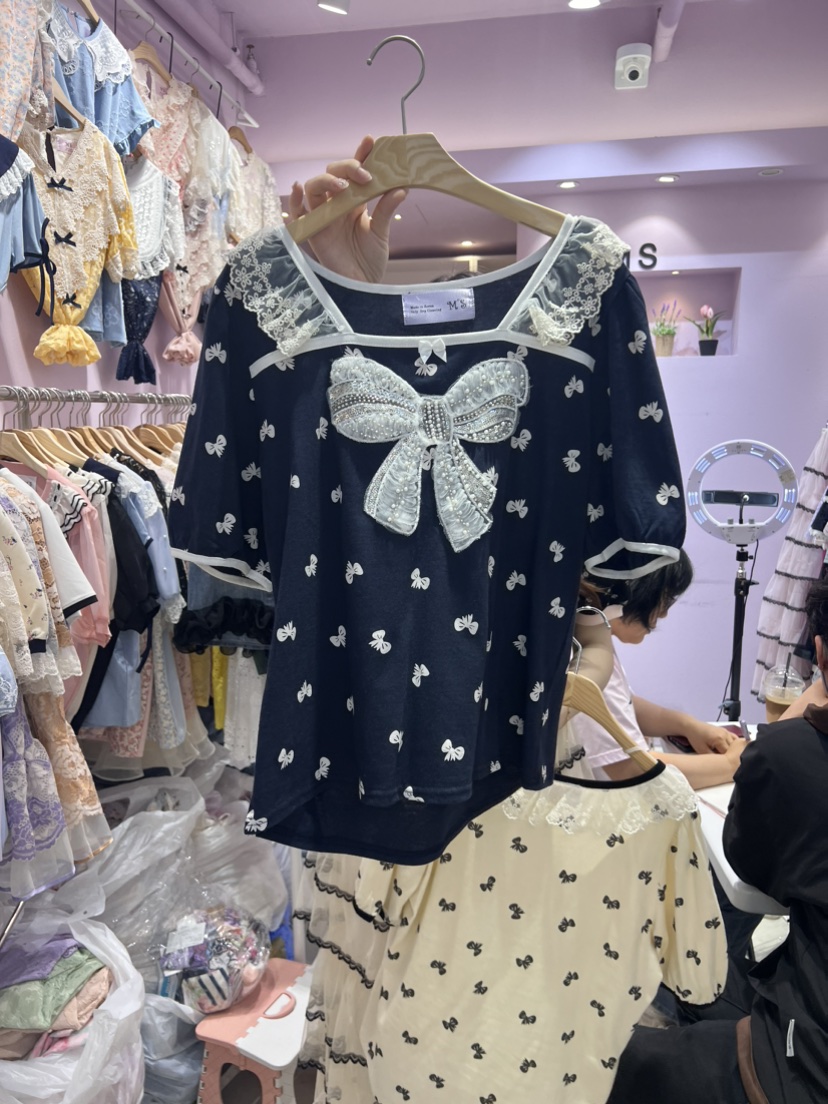 MS韓國直郵女裝新品時尚休閑熱賣24春夏推薦職業襯衫蕾絲衫MS襯衫/蕾絲衫圖色2