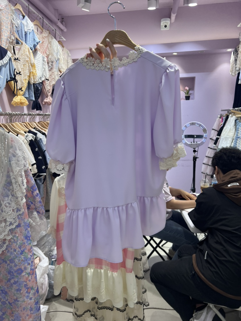 MS韓國直郵東大門代購女裝新款時尚24春夏休閑襯衫蕾絲衫MS襯衫/蕾絲衫