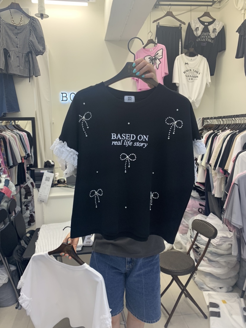 BORA BORA韓國直郵東大門代購女裝新品職業時尚推薦人氣T恤BORA BORAT恤圖色2