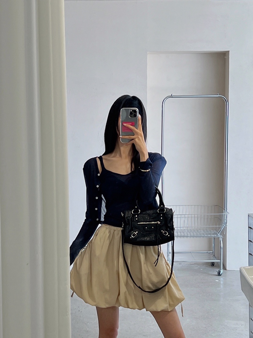 VERANDA韓國直郵女裝新款時尚人氣職業24春夏休閑真品短裙VERANDA短裙