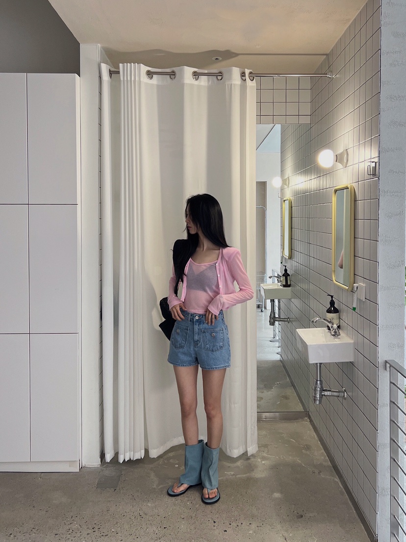 VERANDA韓國直郵東大門代購女裝新品熱賣24春夏短褲牛仔布口袋VERANDA短褲