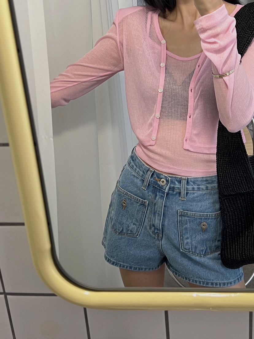 VERANDA韓國直郵東大門代購女裝新品熱賣24春夏短褲牛仔布口袋VERANDA短褲