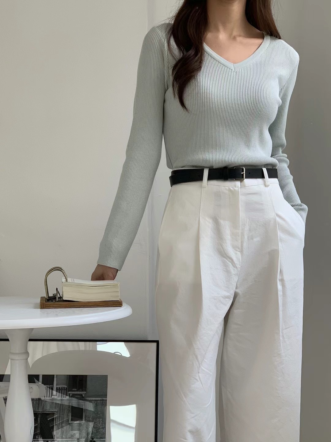 VINE直郵韓國代購女裝新品熱賣職業24春夏真品人氣針織衫VINE針織衫