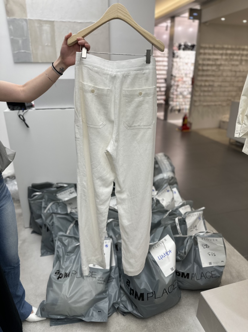 PLO_VER韓國直郵東大門實拍女裝新品休閑職業休閑褲喇叭形亞麻NODE 925休閑褲