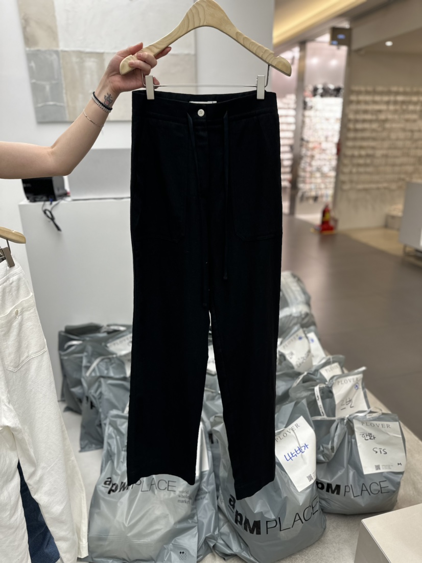 PLO_VER韓國直郵東大門實拍女裝新品休閑職業休閑褲喇叭形亞麻NODE 925休閑褲圖色2