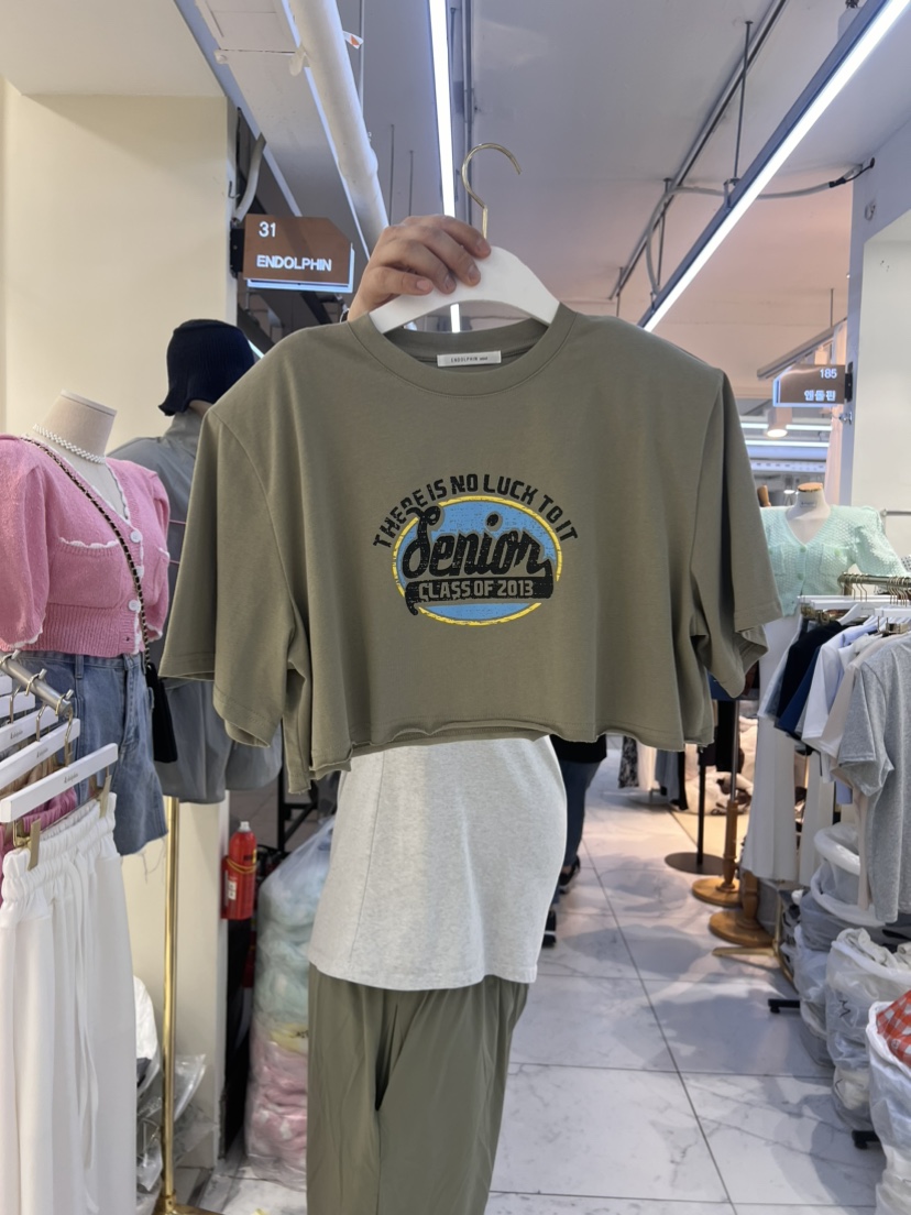 ENDOLPHIN直郵韓國代購女裝新款24春夏人氣推薦真品T恤復古ENDOLPHINT恤圖色2