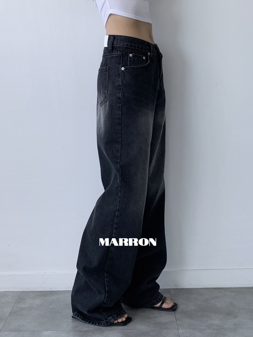 MARRON直郵韓國代購女裝新品熱賣真品時尚人氣24春夏牛仔褲PIN-UP牛仔褲