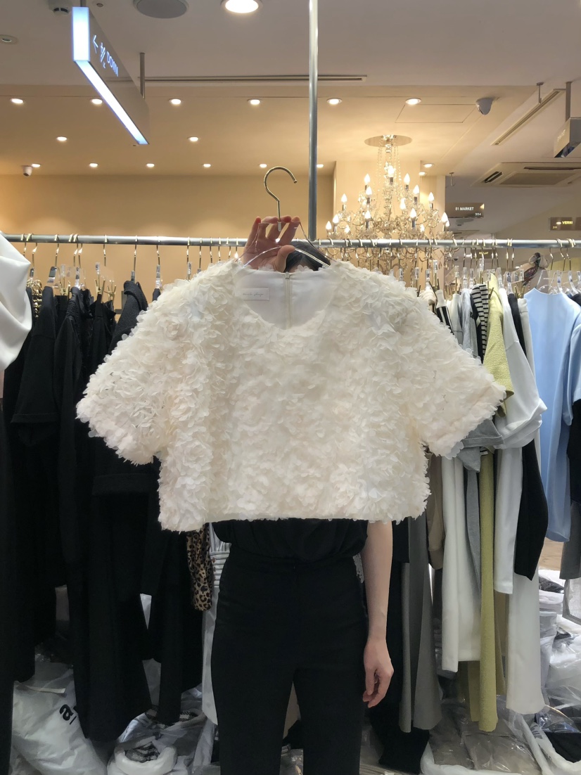 Workshop直郵韓國代購女裝新款時尚休閑24春夏襯衫蕾絲衫Work_shop襯衫/蕾絲衫