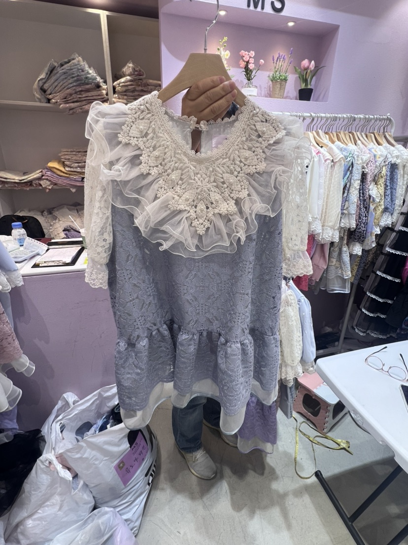 MS韓國直郵東大門代購女裝新品推薦休閑熱賣襯衫蕾絲衫蕾絲MS襯衫/蕾絲衫圖色3