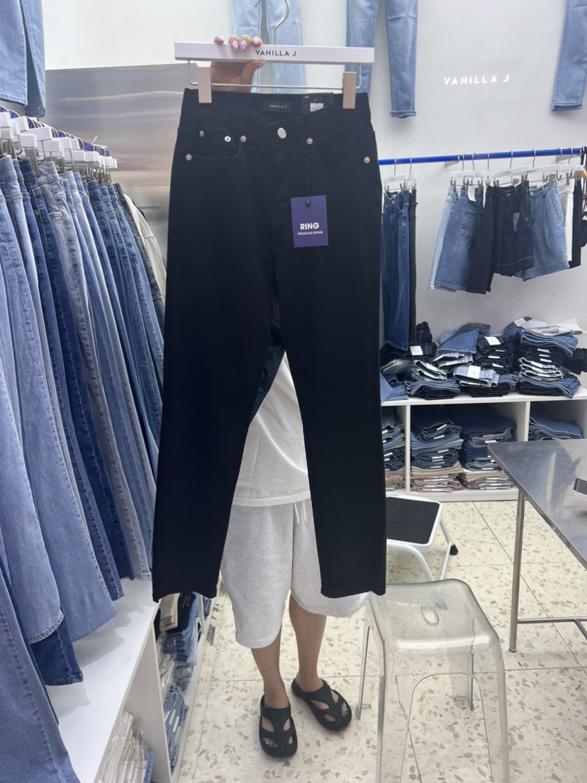 VANILLA J直郵韓國代購女裝新品休閑職業推薦熱賣時尚牛仔褲VANILLA J牛仔褲