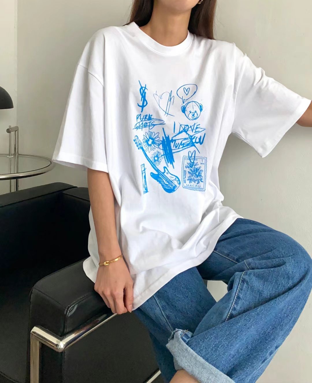 MODNEY韓國直郵東大門代購女裝新品推薦職業人氣熱賣時尚T恤TWOWAYT恤圖色2