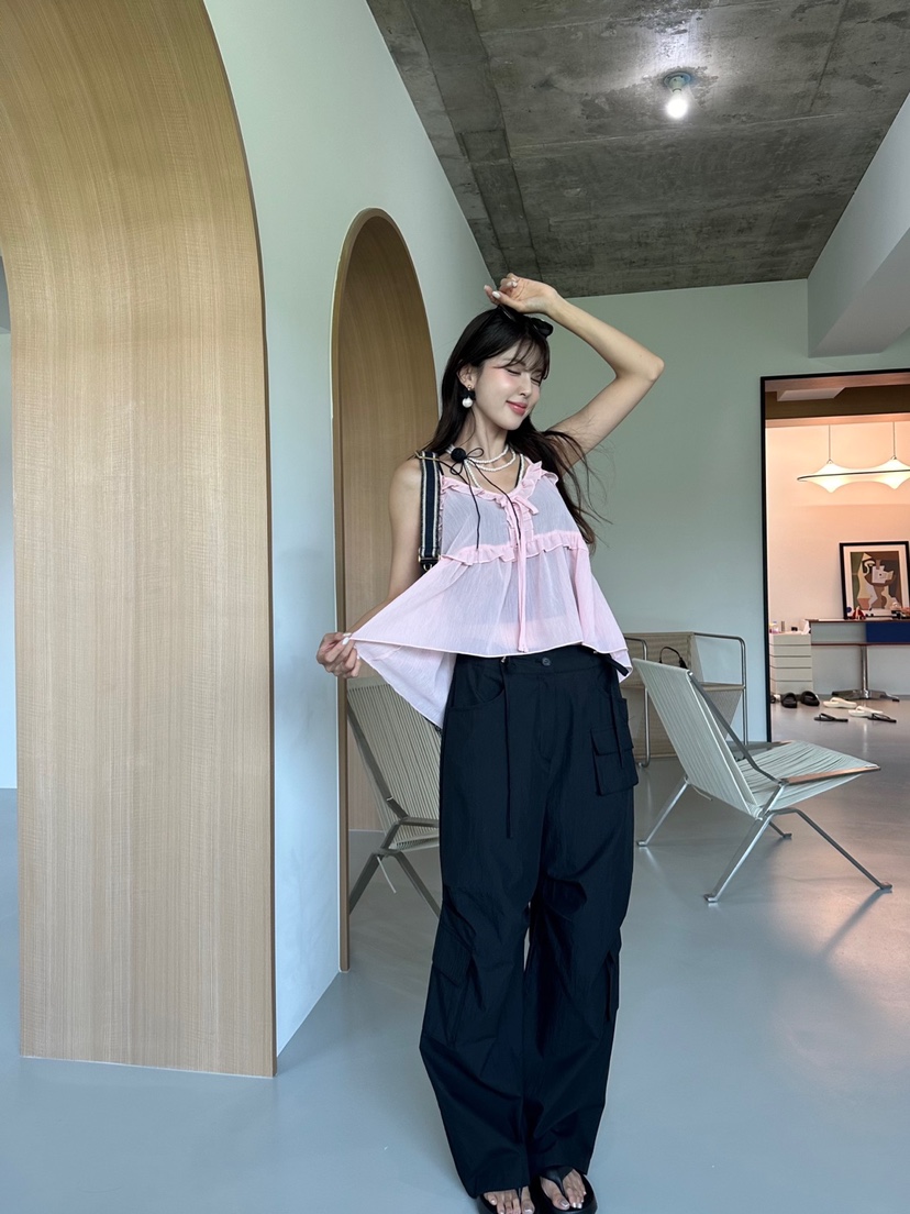BANI BLUBH韓國直郵東大門代購女裝新款推薦熱賣休閑褲口袋BANI BLUSH休閑褲