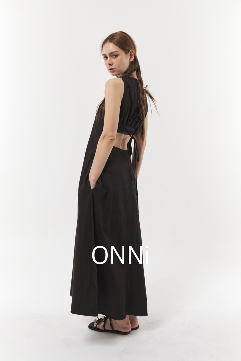 ONNI-P直郵韓國代購女裝新款人氣24春夏推薦真品休閑連衣裙LADYBLACK連衣裙