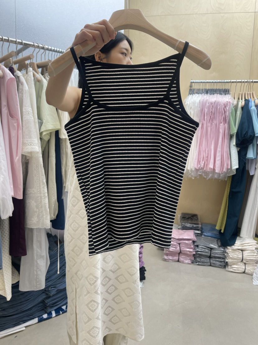 BASKET韓國直郵東大門實拍女裝新品熱賣時尚24春夏吊帶背心BASKET吊帶/背心