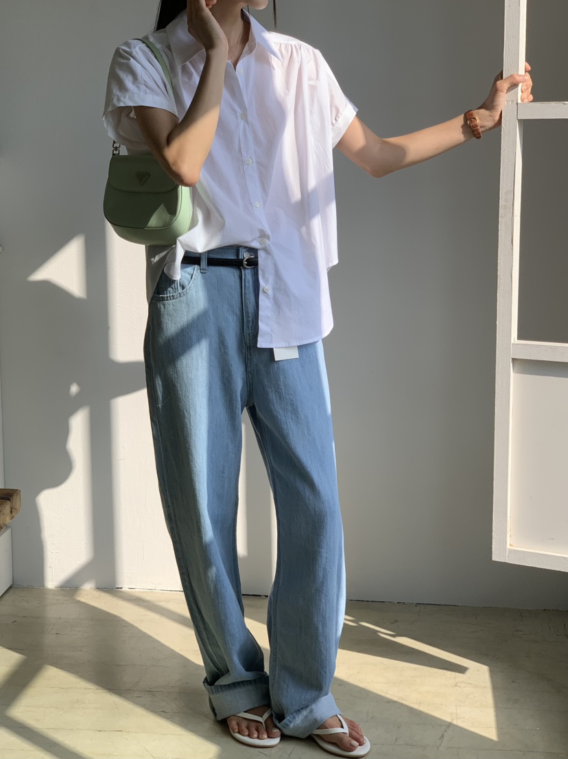 MOVENNE韓國直郵東大門實拍女裝新款24春夏職業牛仔褲牛仔布MOVENNE牛仔褲