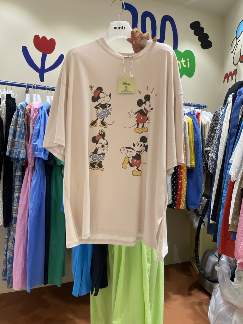 Venti韓國直郵東大門代購女士新品時尚推薦熱賣人氣24春夏T恤VENTIT恤圖色2