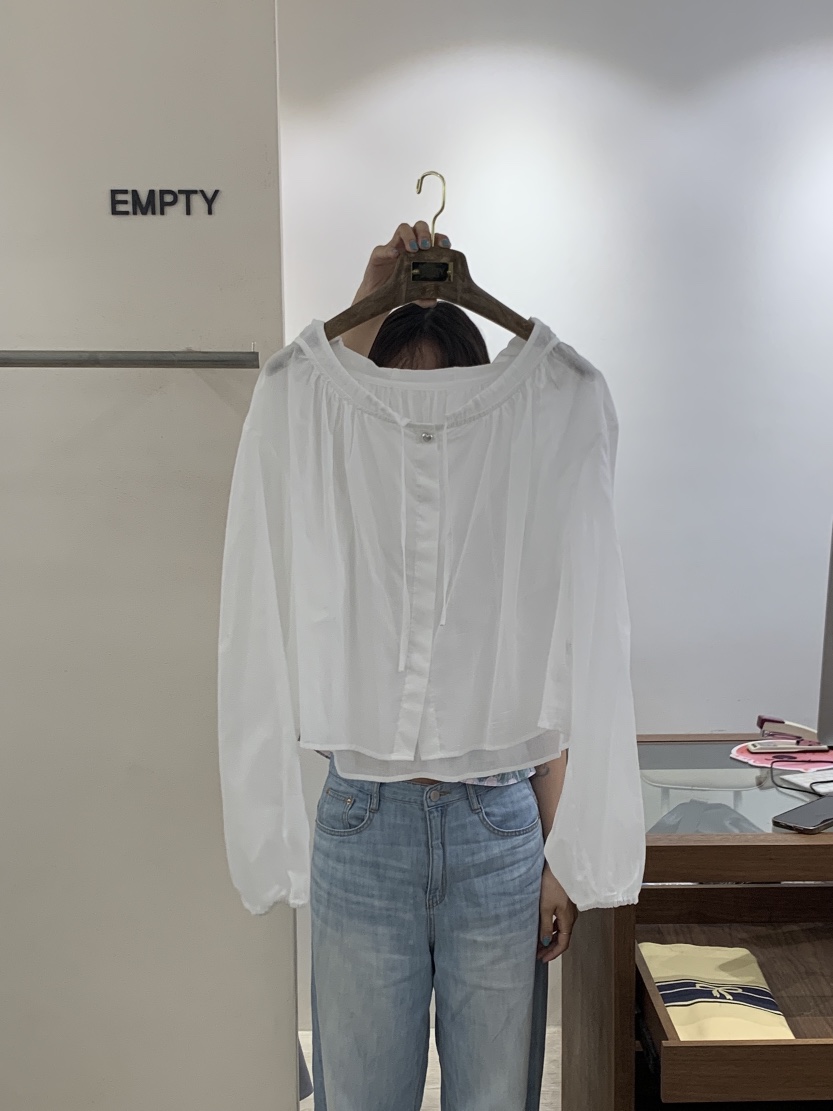 EMPTY韓國直郵東大門代購女裝新品推薦24春夏熱賣襯衫蕾絲衫EMPTY襯衫/蕾絲衫圖色1