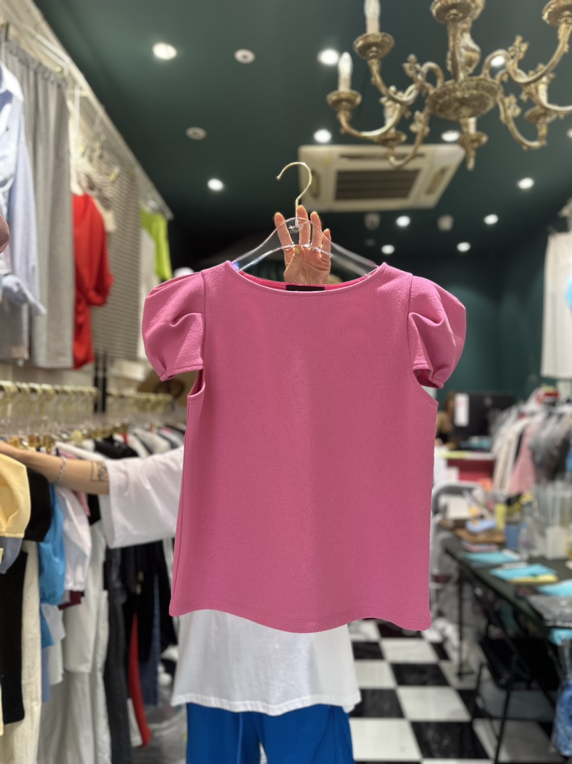 Three color直郵韓國代購女裝新款真品24春夏職業人氣T恤Three colorT恤圖色2