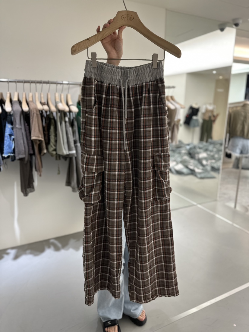 VAULT直郵韓國代購女裝新品熱賣真品職業推薦人氣休閑褲格紋VAULT休閑褲圖色2