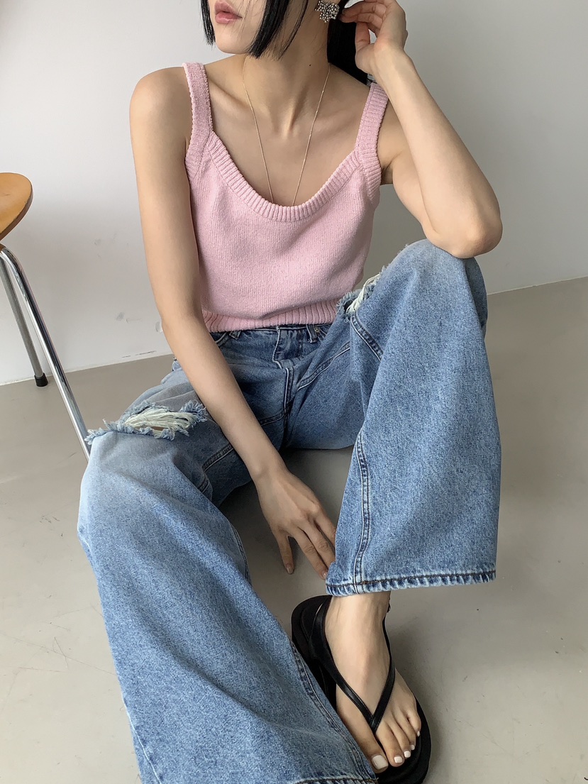 US直郵韓國代購女裝新品職業24春夏人氣時尚牛仔褲牛仔布US牛仔褲