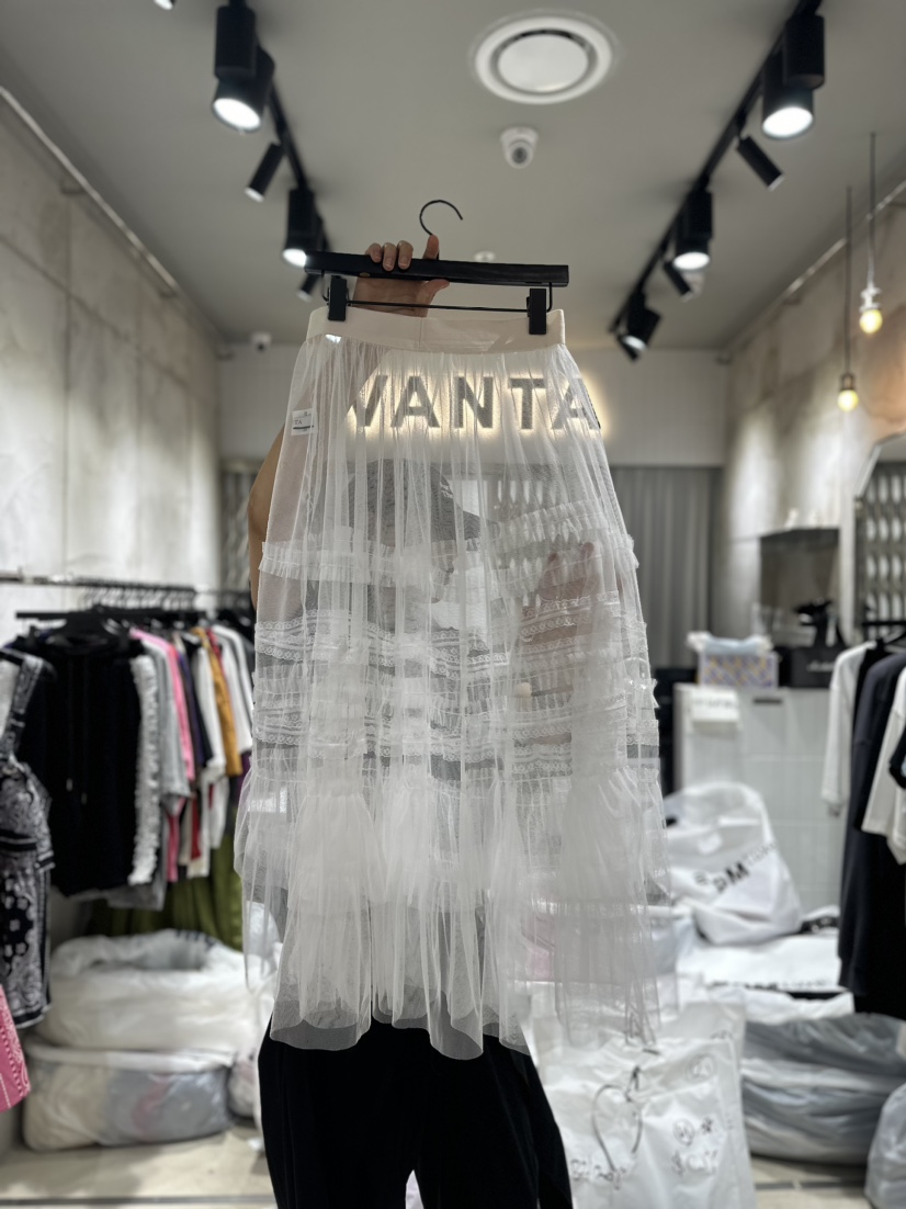 VANTA韓國直郵東大門實拍女裝新款人氣熱賣24春夏長裙透視VANTA長裙
