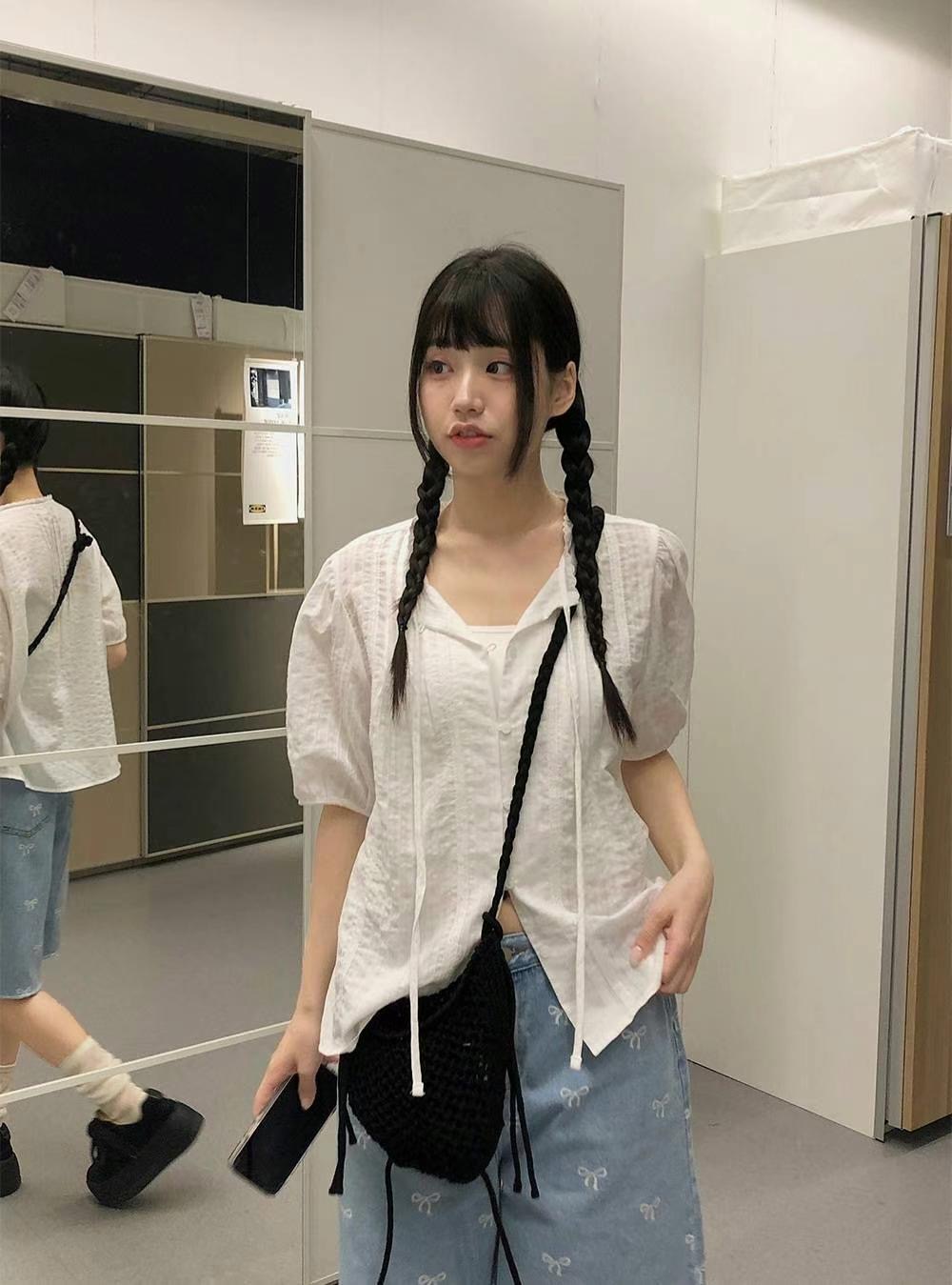 GAMGAK韓國直郵女裝新品熱賣休閑真品推薦人氣24春夏襯衫蕾絲衫GAMGAK襯衫/蕾絲衫