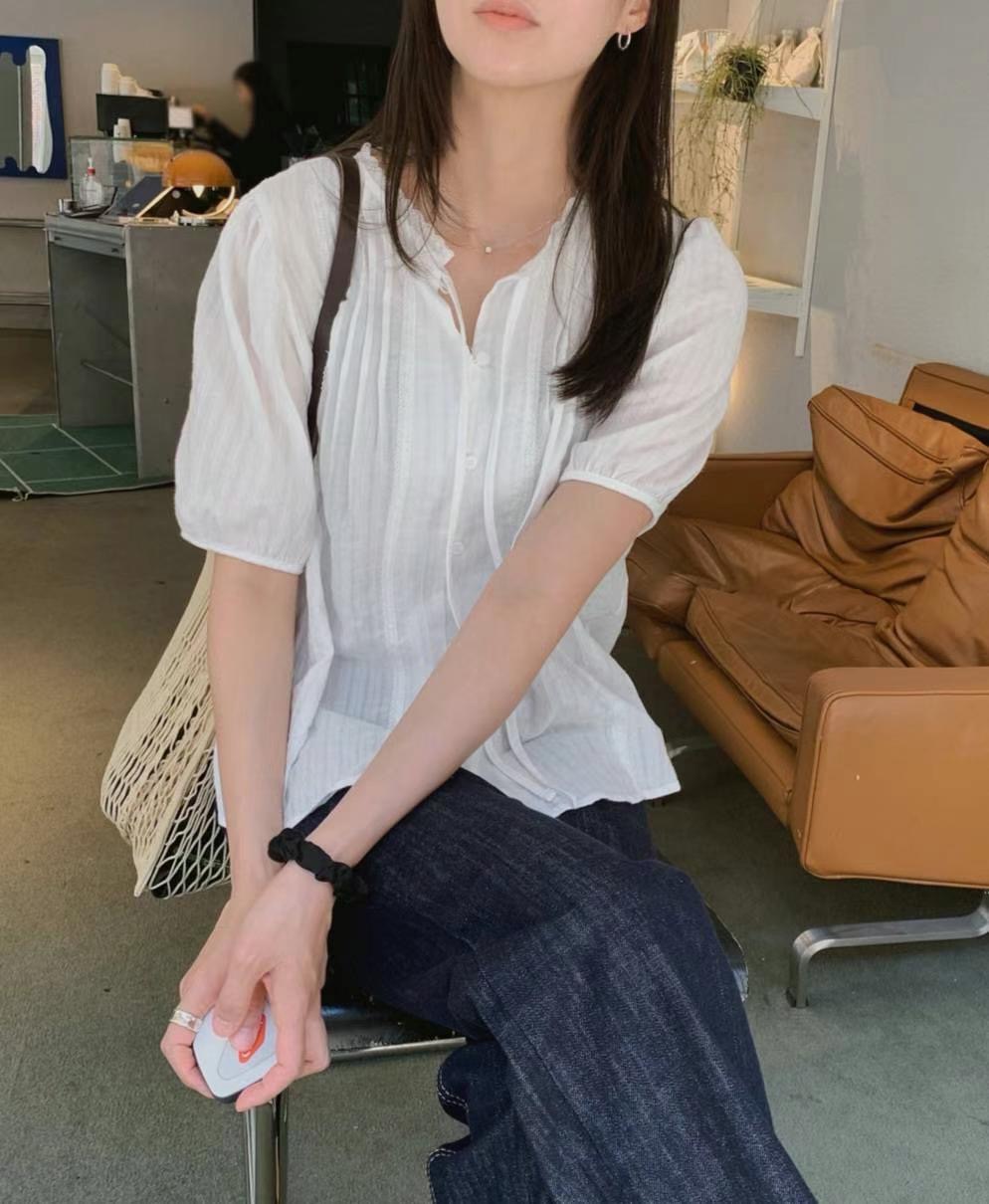 GAMGAK韓國直郵女裝新品熱賣休閑真品推薦人氣24春夏襯衫蕾絲衫GAMGAK襯衫/蕾絲衫