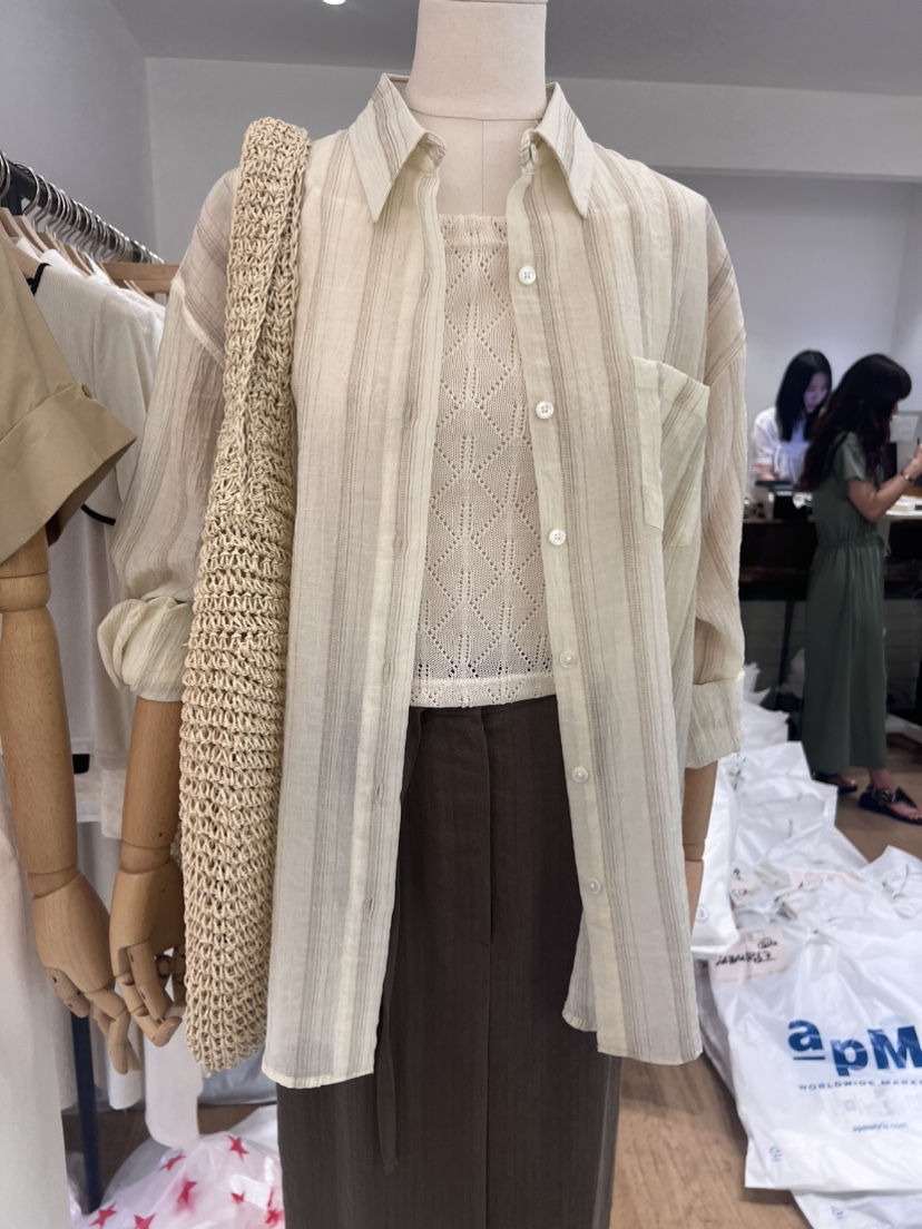 VENIR韓國直郵女裝新品人氣24春夏真品推薦休閑襯衫蕾絲衫VENIR-a襯衫/蕾絲衫