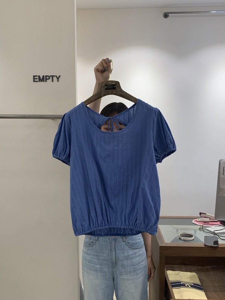 EMPTY韓國直郵東大門實拍女士新品24春夏時尚職業襯衫蕾絲衫EMPTY襯衫/蕾絲衫圖色1