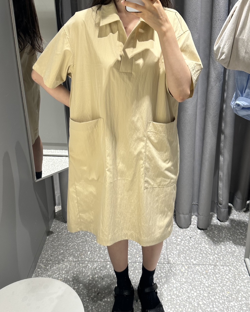 Magie韓國直郵女裝新品24春夏休閑熱賣職業人氣連衣裙口袋VI A連衣裙