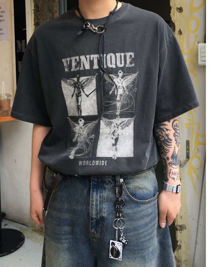 VENTIQUE直郵韓國代購女裝新品時尚人氣24春夏真品職業T恤VENTIQUE-男裝T恤圖色3