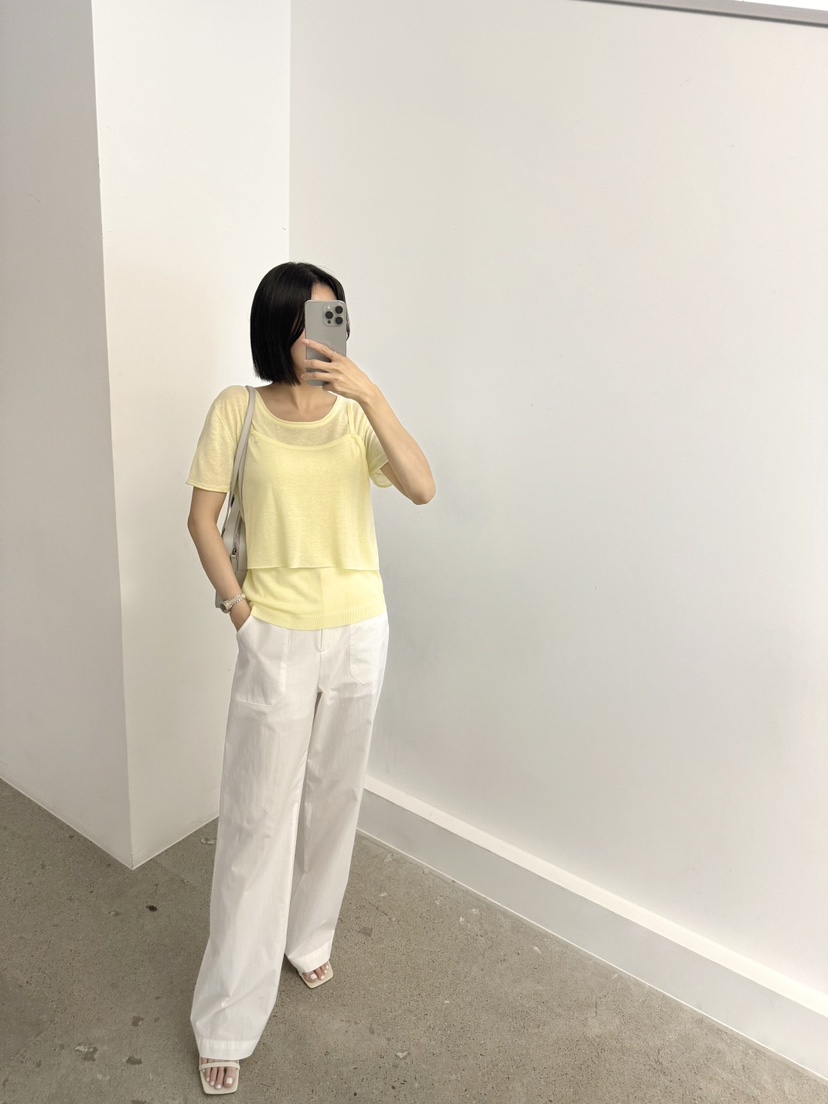 The any直郵韓國代購女裝新品推薦時尚24春夏人氣休閑褲MEMOIRE休閑褲