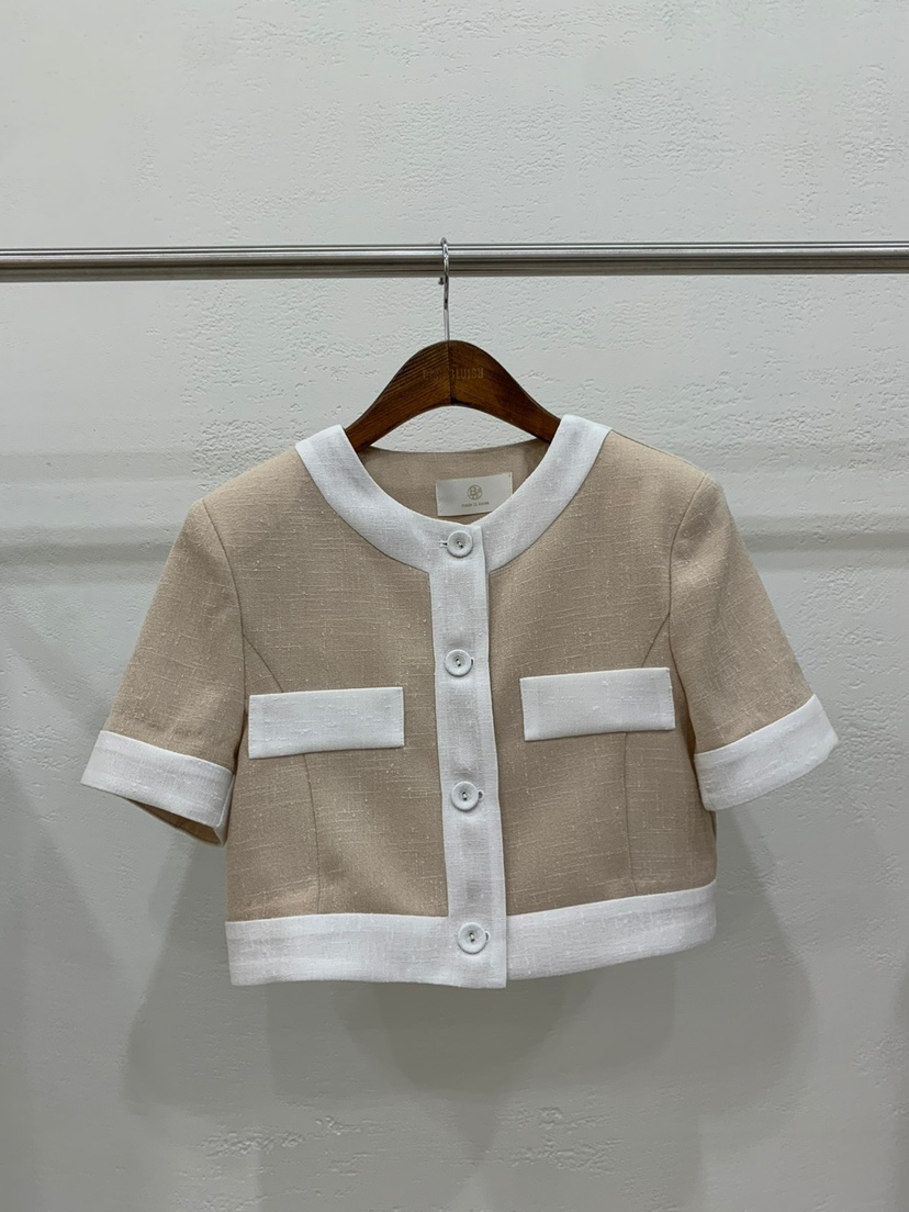BANI BLUBH韓國直郵女裝新品真品職業熱賣時尚休閑夾克亞麻BANI BLUSH夾克圖色2