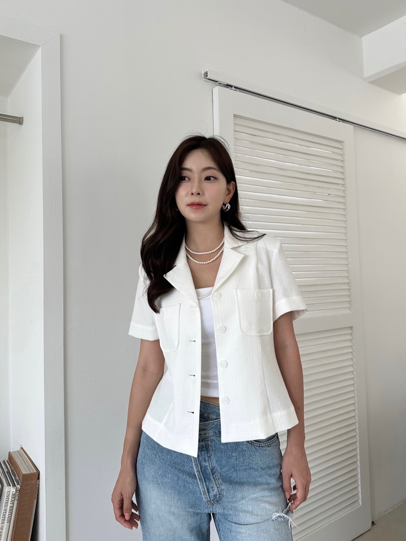 BANI BLUBH韓國直郵女裝新品熱賣休閑人氣推薦真品夾克亞麻BANI BLUSH夾克