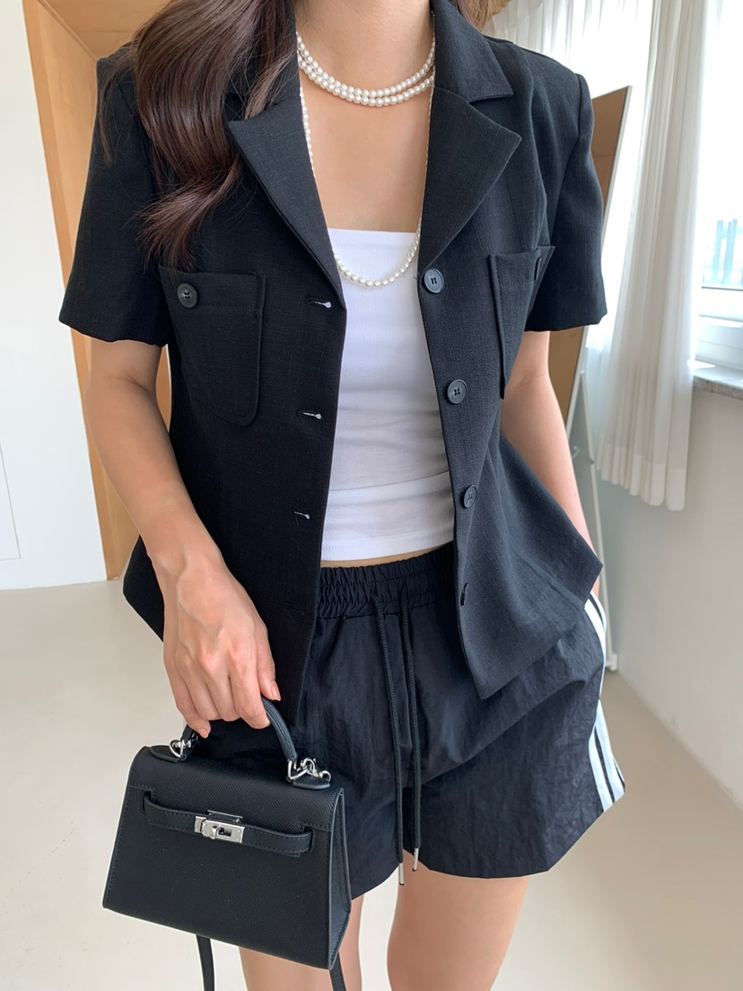 BANI BLUBH韓國直郵女裝新品熱賣休閑人氣推薦真品夾克亞麻BANI BLUSH夾克