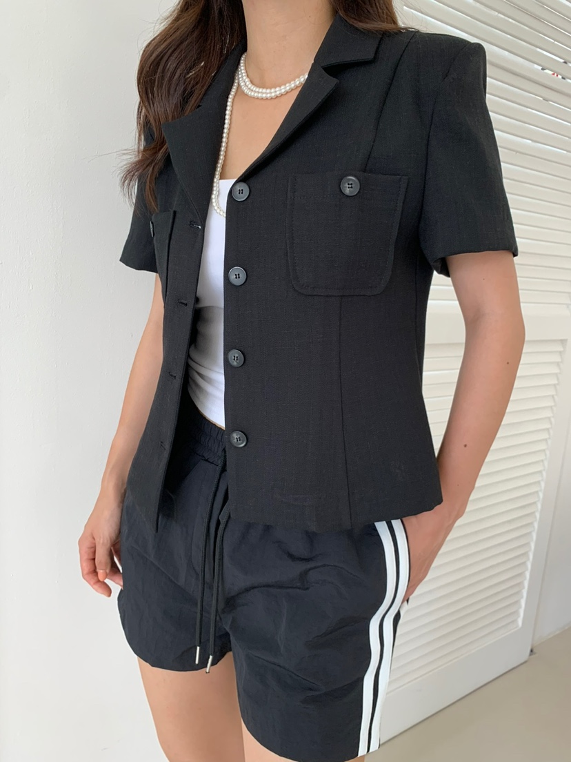 BANI BLUBH韓國直郵女裝新品熱賣休閑人氣推薦真品夾克亞麻BANI BLUSH夾克