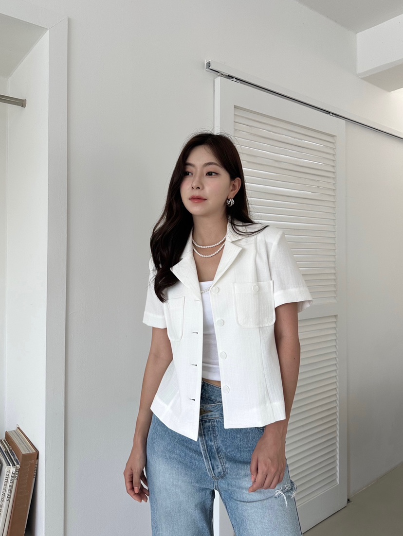 BANI BLUBH韓國直郵女裝新品熱賣休閑人氣推薦真品夾克亞麻BANI BLUSH夾克