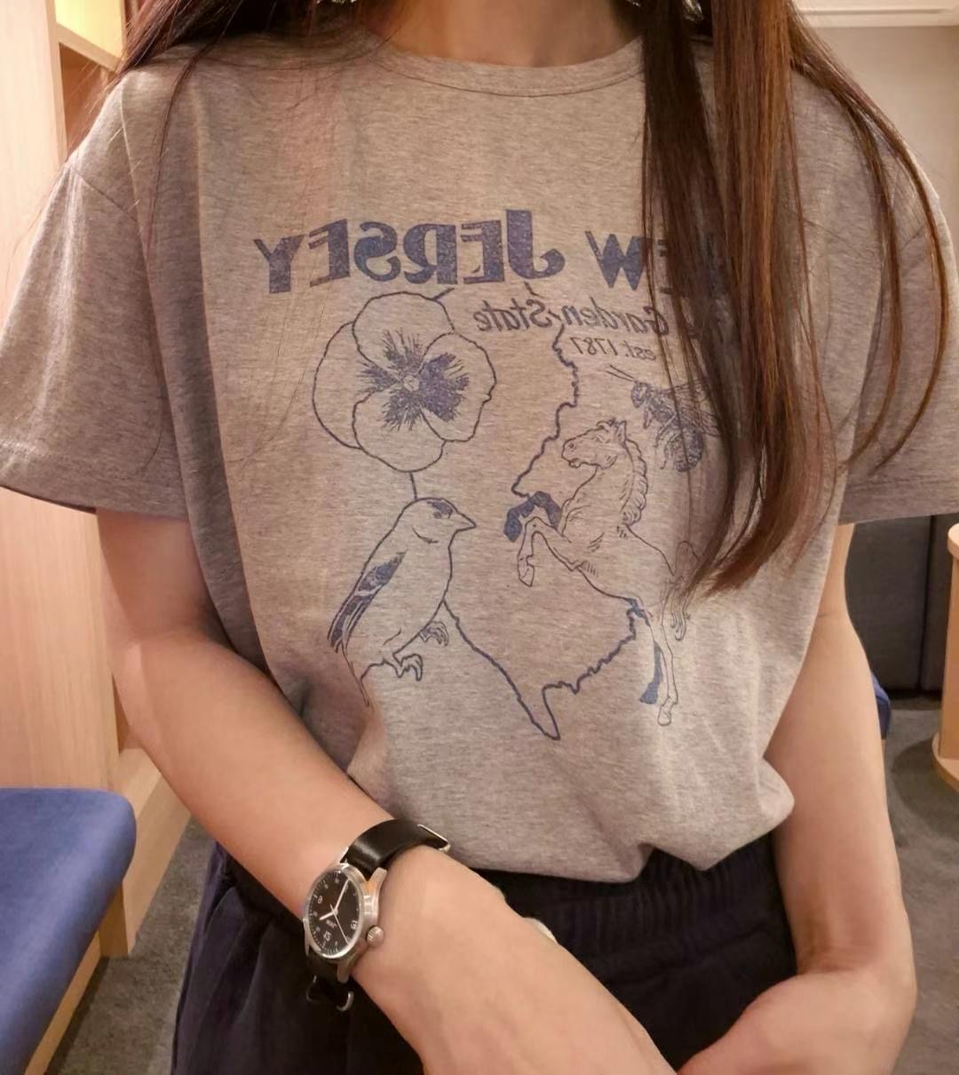 BOUNDARY直郵韓國代購女裝新品熱賣24春夏推薦職業休閑T恤BOUNDARYT恤圖色1