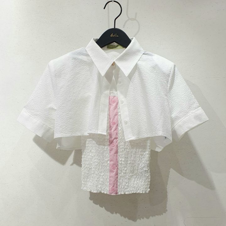 WON韓國直郵東大門代購女裝新品休閑推薦熱賣時尚襯衫蕾絲衫WON襯衫/蕾絲衫