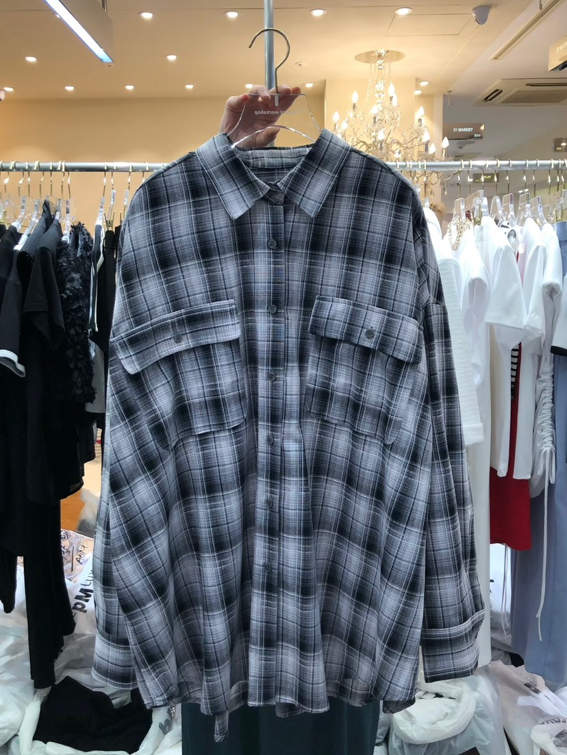 Workshop直郵韓國代購女裝新品24春夏熱賣時尚襯衫蕾絲衫Work_shop襯衫/蕾絲衫圖色2